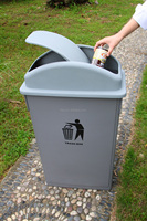 Poubelle mince de 90 L avec logo personnalisé, poubelles en plastique de 23 gallons avec couvercle