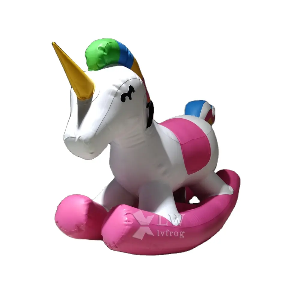 Personalizado crianças divertido PVC animal equitação jogo unicórnio inflável balanço cavalo para venda