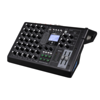 Console de mixage audio numérique professionnelle SK6 avec 24 effets DSP, 6 canaux, carte son intégrée, construction en métal et plastique pour utilisation sur scène