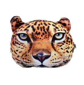 3D peluche chat <span class=keywords><strong>tigre</strong></span> léopard tête coussin en forme d'oreiller pour canapé chaise coussin animal - Product Image 1