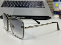 Lunettes de soleil Gold Navigator à double pont pour hommes et femmes, verres dégradés marron, branches fendues, protection UV400, idéales pour la conduite quotidienne