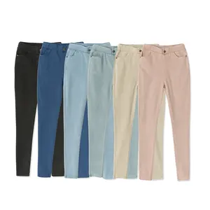 Hot selling Colorful tight pant elastic waist skinny jean Stretch Girls pencil pants