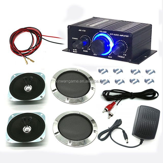 XINWA XINWANG AK170/270 Mini Stereo Amplifier Audio Digital Car Player 4 Inch Speakers for Arcade Game Machine EU Plug