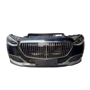 Parachoques delantero de repuesto de fibra de carbono negro de alta calidad, apto para Mercedes-Benz W223 Maybach S580 S680, con sistema de sujeción por tornillos, incluye faros antiniebla. - Product Image 1
