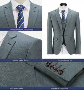 Ultimi disegni abiti da uomo per uomo abiti da ufficio formali giacche <span class=keywords><strong>grigio</strong></span> scuro cappotti - Product Image 3