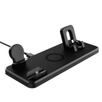 Station de charge sans fil 4-en-1 15W à charge rapide, support pliable pour iPhone 17, 16, 15, 14, montre et écouteurs