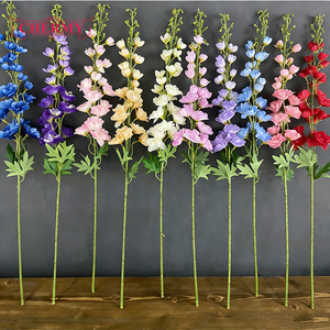 TH1545 Fiori di Delphinium a Stelo <span class=keywords><strong>Lungo</strong></span> in Seta all'Ingrosso, <span class=keywords><strong>Viola</strong></span> e Blu, per Composizioni Floreali Matrimoniali - Product Image 2