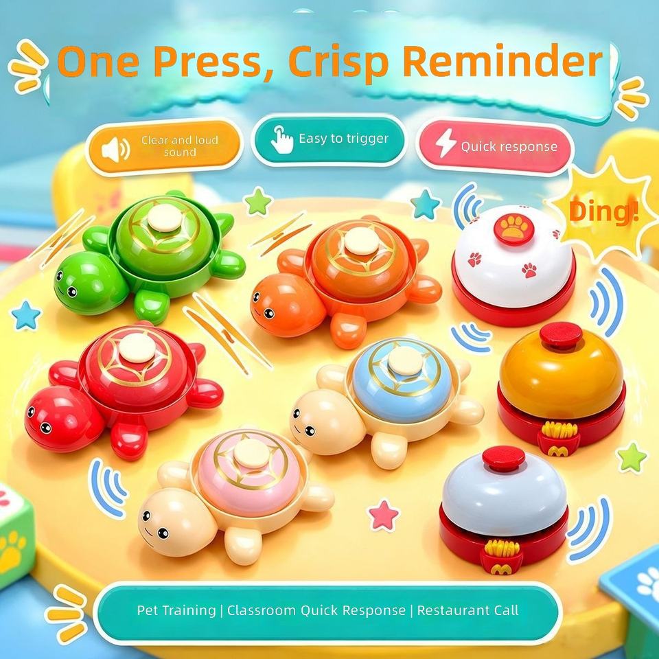 Colorful Turtle ABS Push-Button Answer Bell Interactivity Pet Training ...