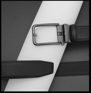 Cinturón de Cuero Vacuno al por Mayor de Fábrica, 4CM, con Logotipo Personalizado, Hebilla Giratoria <span class=keywords><strong>Reversible</strong></span>, Cinturones de Vestir Casuales para Negocios - Product Image 3
