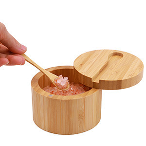 Tarro de especias de bambú con cuchara, contenedor de almacenamiento de condimentos para cocina, para uso doméstico - Product Image 5