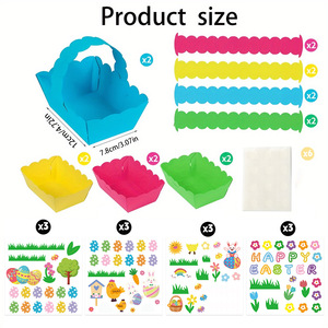 Cross-Border Party Gift Box for Easter Bunny <strong>Egg</strong> <strong>Hen</strong> Colorful Irregular 3D Handheld Basket Paper <strong>Happy</strong> Easter - Product Image 6