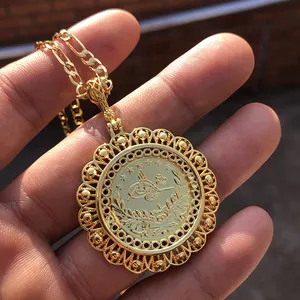 Dubai Gold Color Coin Necklace For Women Girls Ethiopian Jewelry Gold Color Pendant Necklaces Birthday Jewelry Gifts