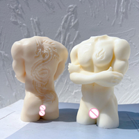 3 Modèles Tatouage Dragon Corps Homme Femme Moule à Bougie Torse Féminin Humain Déesse Lion Moule en Silicone pour Résine d'Art