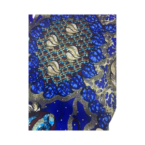 ผ้าฝ้ายพิมพ์ลายแอฟริกันแบบพิเศษ ทอจากเส้นใยออร์แกนิค  ผ่านการเคลือบ PE  น้ำหนักปานกลาง ป้องกันไฟฟ้าสถิตย์ ไม่หดตัว - Product Image 1