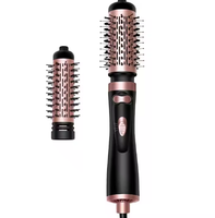 Sèche-cheveux rotatif automatique 2-en-1 et volumateur, brosse lissante USB avec 3 réglages de température (français/espagnol) pour usage domestique