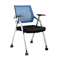 Chaise de formation pliable en tissu Foshan avec tablette d'écriture intégrée pour l'école, la salle de conférence, les étudiants, le personnel de bureau