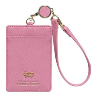 [Gisele] Étui porte-cartes et porte-billets rétractable double face en cuir pour femme avec sangle à nœud, porte-carte d'identité, fabriqué en Chine