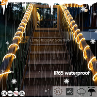 Guirnalda de Luces LED Impermeable de Luz Blanca Cálida para Decoraciones Navideñas Exteriores