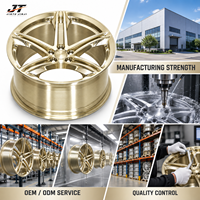 Jantes forgées 6061-T6 à cinq branches, finition or poli, concaves peu profondes, 18-22 pouces, 5x112 pour BMW Audi Mercedes-Benz