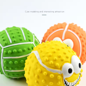 Chewing Latex <b>Ball</b> <b>Dog</b> Toy Squeaky Eco-Friendly Durable Cartoon Design Dental Health Bite Resistant - Product Image 4