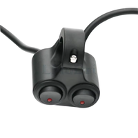 Interrupteurs de moto 22 mm à monter sur le guidon, pour phare, clignotant, frein, antibrouillard, marche/arrêt, en alliage d'aluminium avec voyant lumineux