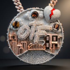 Colgante de Moissanita Iced Out de Plata 925 con Corte Brillante Redondo y Letra, Joyería Hip Hop para Fiesta, de KIVORA, ¡Superventas! - Product Image 2