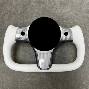 Volante de Fibra de Carbono Personalizado 2024 para Modelo Y, Accesorios de Fibra de Carbono, Volante Tipo Yoke Blanco para Tesla Modelo 3 - Product Image 3