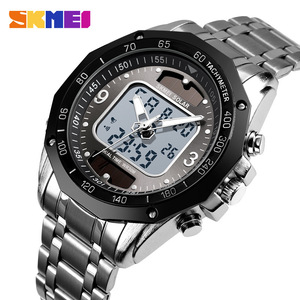 Skmei Digital Watch Solar Stainless Steel Strap Men's Watch Dual Time Water Resistant 30M Sport Style - Product Image 2
