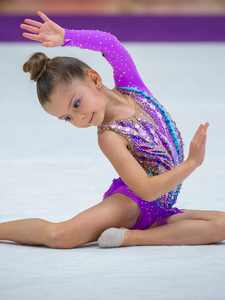 Фиолетовый блестящий, украшенный стразами, дышащий, без бретелек, спандекс/хлопковое трико для художественной гимнастики, для соревнований для девочек - Product Image 5