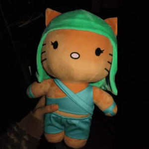 Nuovo Peluche Hello <span class=keywords><strong>Kitty</strong></span> Artist, Bambola di Peluche HK Kt <span class=keywords><strong>Cat</strong></span>, Cuscino Morbido a Forma di Mostro Verde - Product Image 2