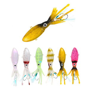 Señuelo Duro Luminoso UV <span class=keywords><strong>de</strong></span> Metal y Plástico OEM con Forma <span class=keywords><strong>de</strong></span> Calamar para Pesca en Superficie/Agua Media con Anzuelos para Atún y Bagre - Product Image 1