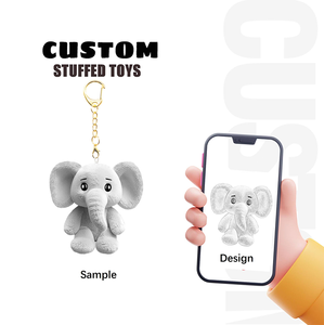Portachiavi in Peluche Personalizzato di Alta Qualità, Ecologico, Super Morbido in Cotone PP, con Design di <span class=keywords><strong>Animali</strong></span> Cartoon e Logo Personalizzato - Product Image 2
