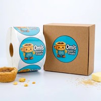 Étiquettes autocollantes personnalisées en vinyle rond pour logo, rouleau d'étiquettes imperméables imprimées pour emballages alimentaires de boulangerie, pour boîtes à desserts