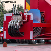 Trailer Semi Teleskopik Kontrol Jarak Jauh dengan Kemudi Hidrolik Baja Tugas Berat 80T+ Muatan untuk Turbin Angin 5MW 6MW