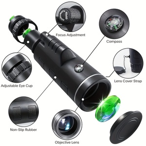 Telescópio Monocular de Alta Potência <span class=keywords><strong>80x100</strong></span> com Bússola, Binóculos de Alta Qualidade para Caminhadas e Viagens ao Ar Livre - Product Image 2