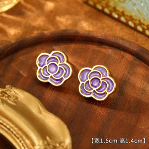 Aini BENI phong cách S925 Sterling bạc kim bông tai mới Tím Ethereal hoa ngọc trai cao cấp tinh tế nhẫn trang sức đồng thau - Product Image 6
