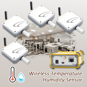 Kit de Monitoreo Inteligente Inalámbrico de Temperatura y Humedad para la Eficiencia del HVAC en Oficinas y el Control del Confort Interior (4 Sensores + 1 Gateway) - Product Image 1