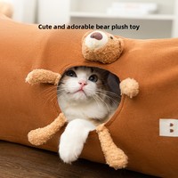 Tunnel pliable pour chat, tunnel interactif pour animaux de compagnie, jouet d'intérieur respirant et pliable