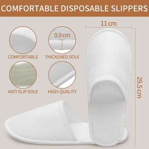 Suela Ecológica Desechable Biodegradable de Paja de Trigo Natural de 5 mm de Grosor, Algodón Bordado para Dormitorio, Viajes, Spa, Aerolíneas y Hoteles - Product Image 2