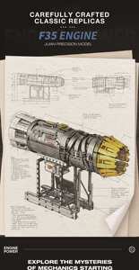 ชุดตัวต่อเครื่องยนต์ Pratt&Whitney F135-PW-900 Turbofan รุ่น <span class=keywords><strong>F35B</strong></span> ของขวัญคริสต์มาสสุดสร้างสรรค์ ของเล่นเครื่องยนต์เพื่อความบันเทิง - Product Image 4