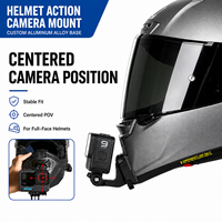 Support de mentonnière pour caméra d'action, base en aluminium, clip d'alignement central, support d'angle extensible, accessoires de moto