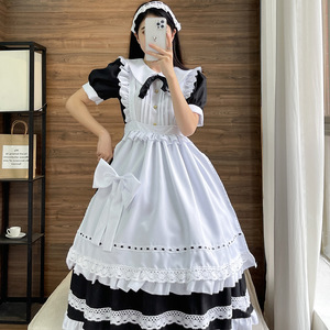 Maid Long Dress Short Sleeve Polyester Costume Crossdressing Cosplay British Butler Japanese Uniform Cute Dress - Product Image 1