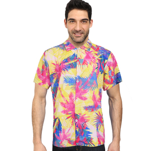 ハワイアンシャツ,プリントポリエステルスパンデックスボタンダウンハワイアンビーチシャツ - Product Image 3