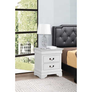 Comodino Tradizionale Bianco con Due Cassetti per Camera da Letto - Product Image 6