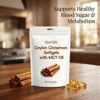 Capsules de Cannelle de Ceylan avec Huile MCT Antioxydante, Complément Alimentaire Hautement Biodisponible pour Adultes