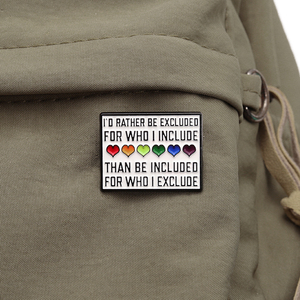 Que d'être inclus pour qui j'exclus émail broche citation inspirante broche revers insigne bijoux cadeau pour les amis - Product Image 3