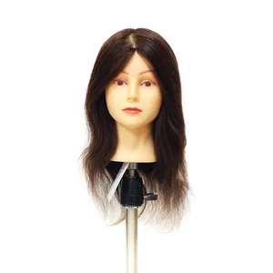 Grosir Model Rambut Kepala Latihan Asli Kepala Manekin Wanita dengan Rambut untuk Ekstensi Rambut Wig