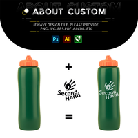 Bouteille d'eau de sport en gros avec logo personnalisé, 32 oz, 1000 ml, sans BPA, anti-fuite, à presser, pour les cadeaux d'équipe