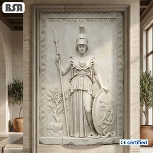 งานแกะสลักหินอ่อนรูปเทพีอะธีนา (พาลลาส อะธีนา) เทพีแห่งปัญญาและสงครามแห่งกรีก สำหรับตกแต่งภายในห้องนั่งเล่นหรือล็อบบี้โรงแรม - Product Image 1