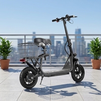 Trottinette électrique pliable légère sans balais à batterie lithium, moteur 500W, siège ergonomique, conception étanche, panier de rangement arrière